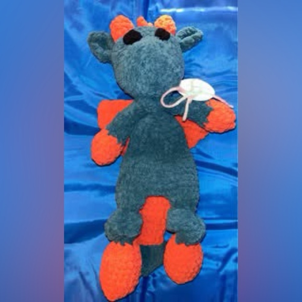 Hand crocheted dragon snugglers stuffy doll